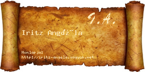 Iritz Angéla névjegykártya
